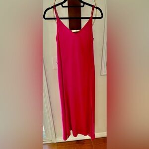 Pink Slip Maxi Dress with Spaghetti Straps